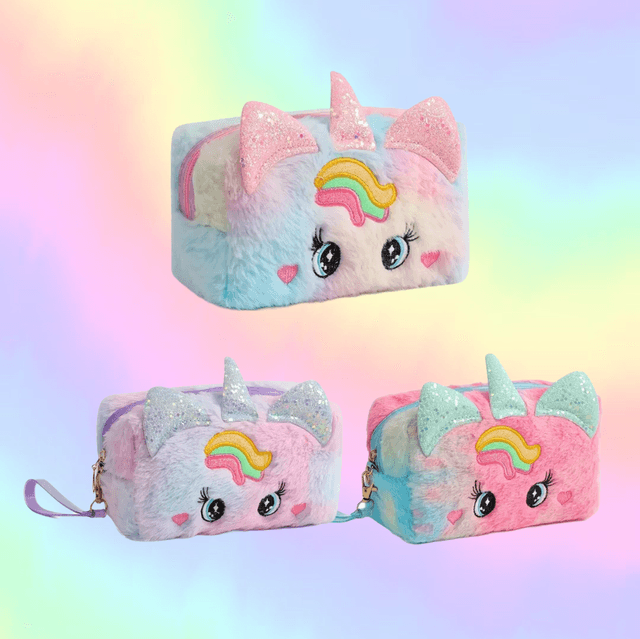 UNICORN LARGE PLUSH MAKEUP BAG